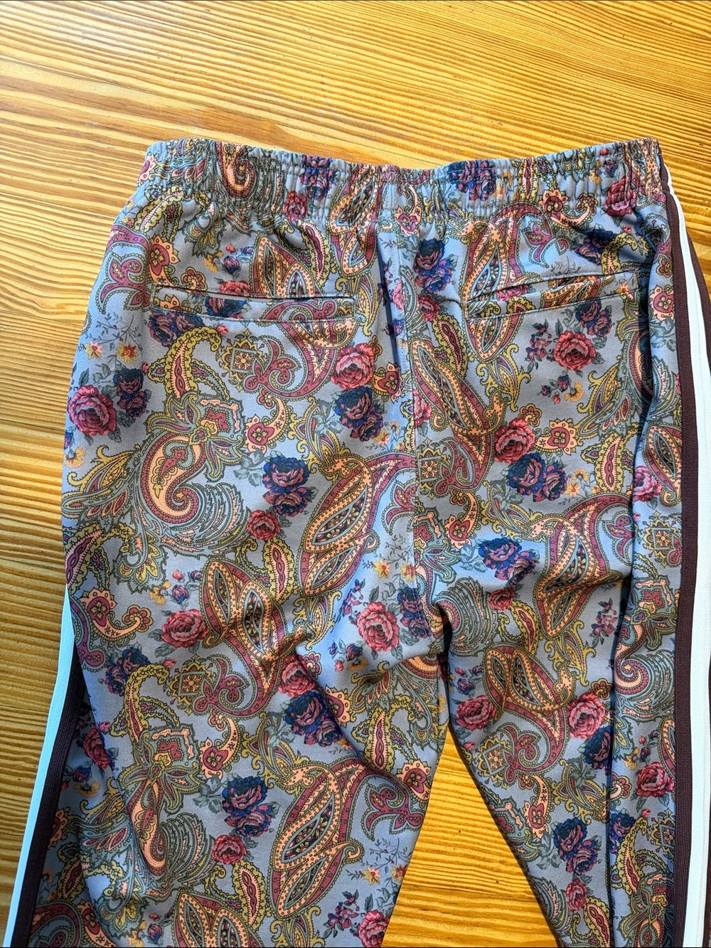 Urban Outfitters Paisley Straight-Leg Track Pants in Gray Multi - Picture 4 of 4